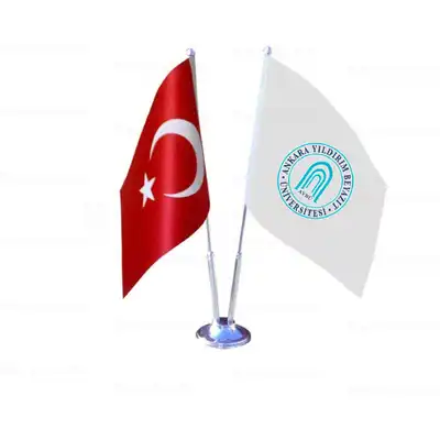 Ankara Yldrm Beyazt niversitesi 2 li Masa Bayraklar