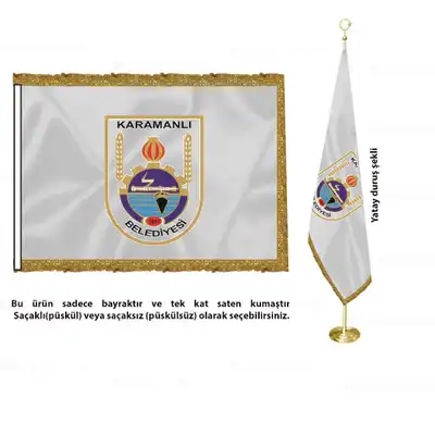 Karamanl Belediyesi Saten Makam Bayra