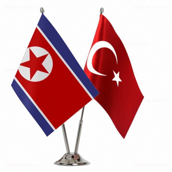 Kuzey Kore 2 li Masa Bayrak