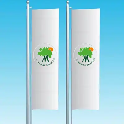 Mamak Belediyesi Dikey ekilen Bayraklar