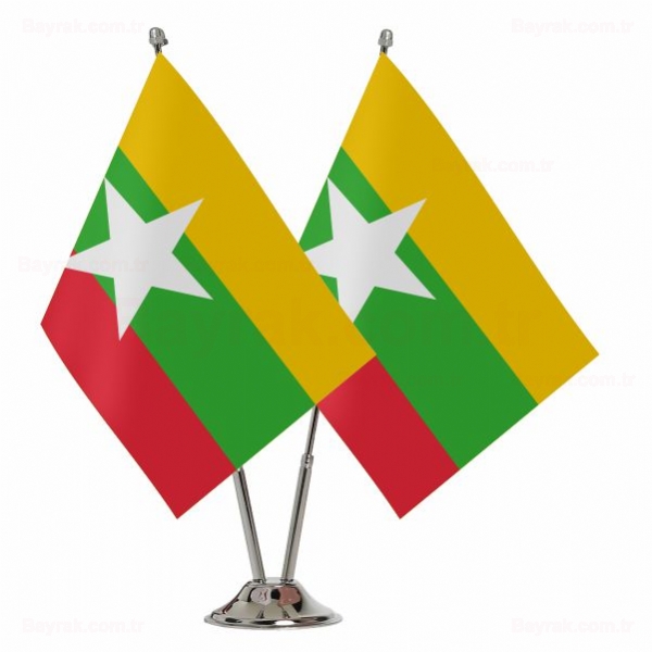 Myanmar 2 li Masa Bayraklar