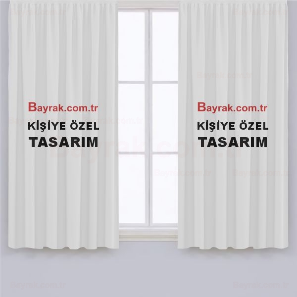Taksim Bayrak Saten Gnelik Perde