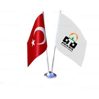 Adana Ticaret Odas 2 li Masa Bayraklar