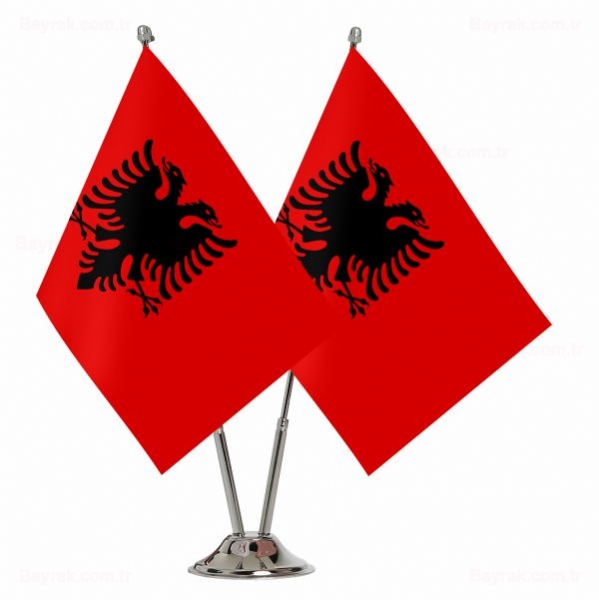 Arnavutluk 2 li Masa Bayraklar