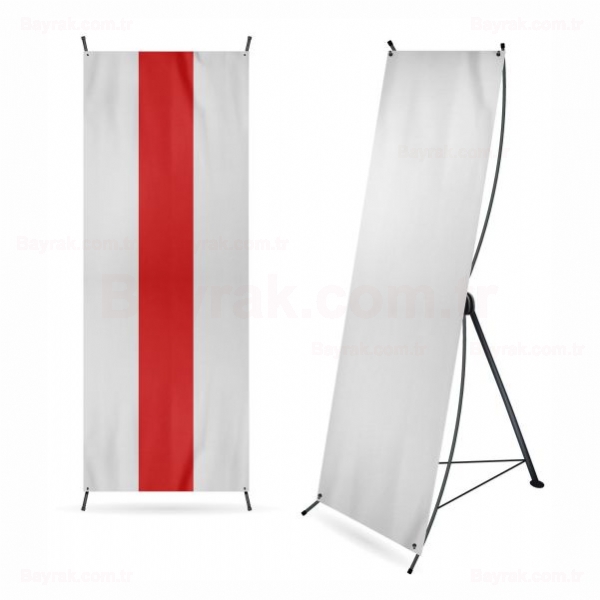 Beyaz Krmz Beyaz Dijital Bask X Banner