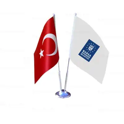 Bursa Bykehir Belediyesi 2 li Masa Bayraklar