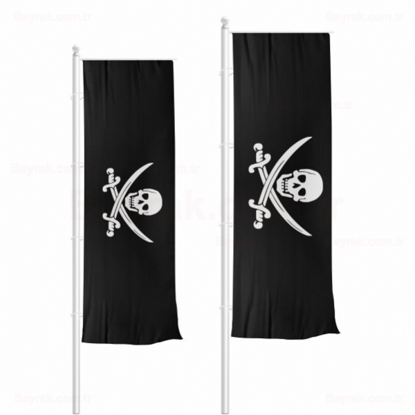 Calico Jack Jolly Roger Dikey ekilen Bayrak