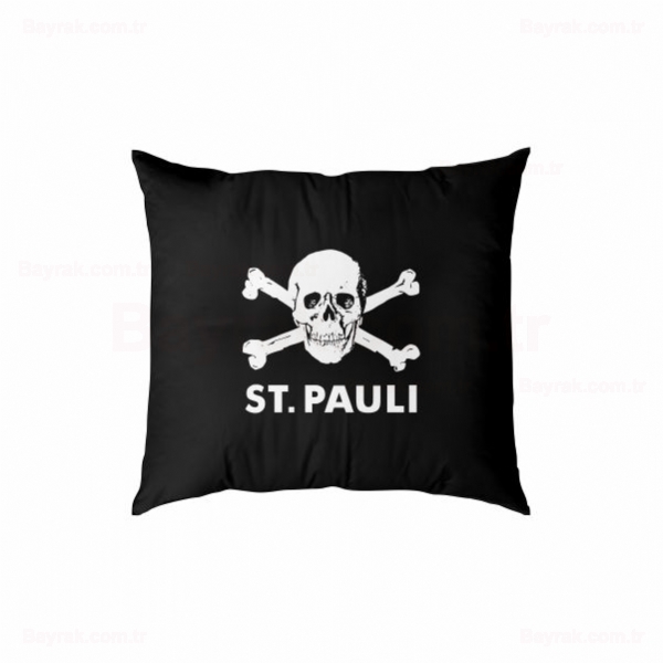 FC St Pauli skull and Crossbones Dijital Baskl Yastk Klf