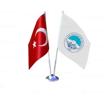 Kayseri Bykehir Belediyesi 2 li Masa Bayraklar
