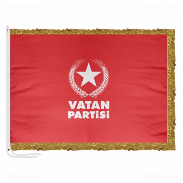 Krmz Vatan Partisi Saten Makam Bayrak