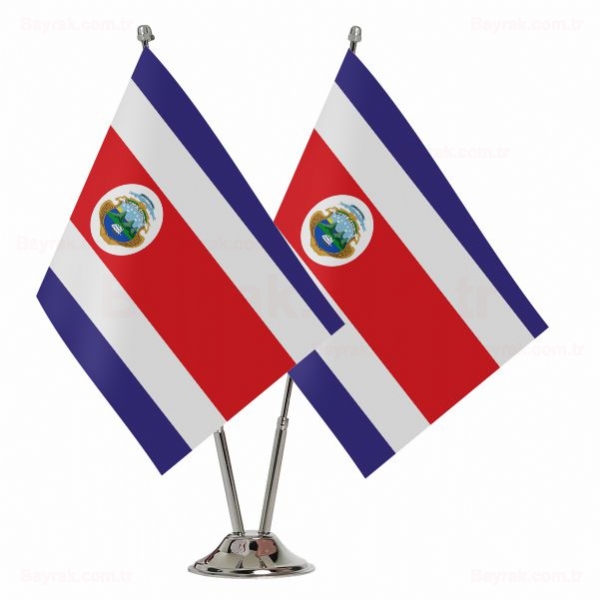 Kosta Rika 2 li Masa Bayraklar