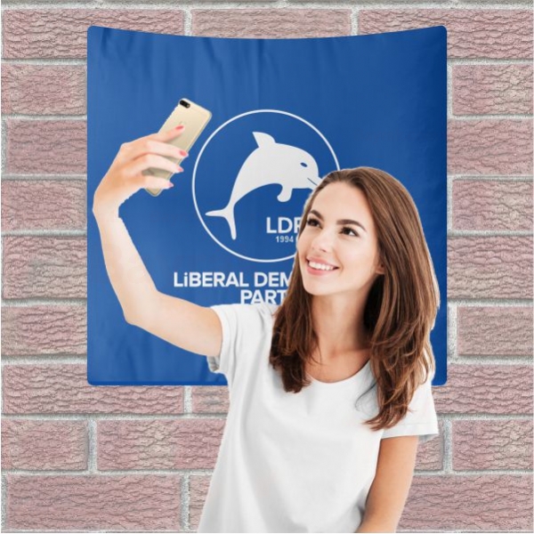 Liberal Demokrat Parti Mavi Arka Plan Selfie ekim Manzaralar