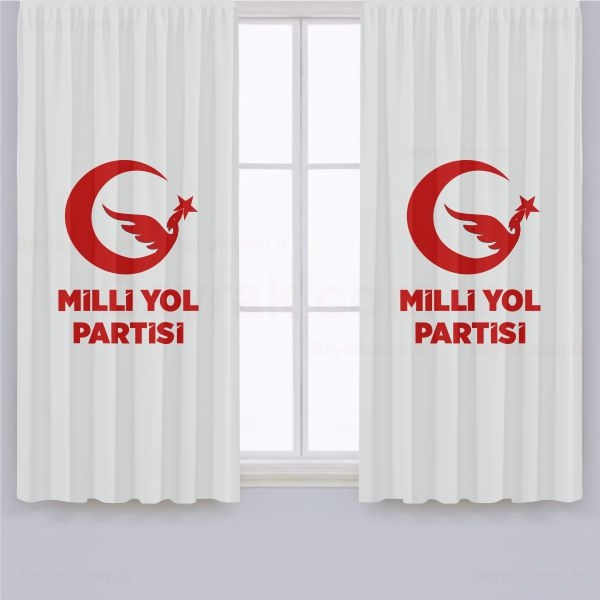 Milli Yol Partisi Saten Gnelik Perde