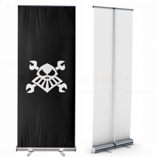 Robot Pirate Roll Up Banner
