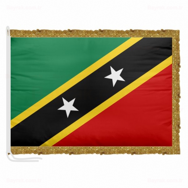 Saint Kitts ve Nevis Saten Makam Bayrak