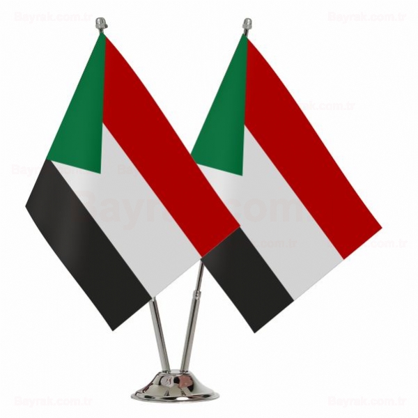 Sudan 2 li Masa Bayraklar