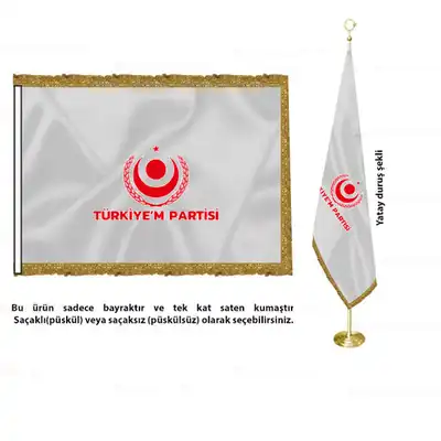 Trkiyem Partisi Saten Makam Bayrak