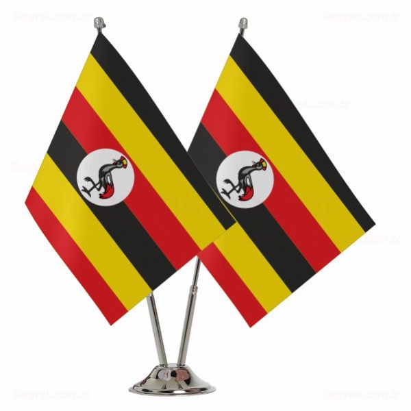 Uganda 2 li Masa Bayraklar