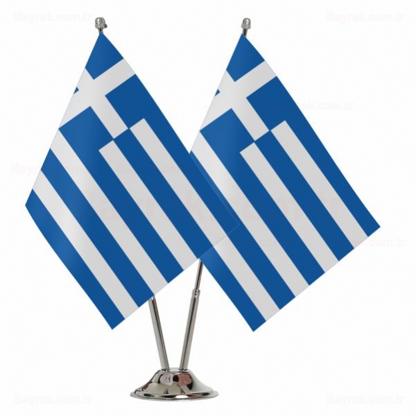 Yunanistan 2 li Masa Bayraklar