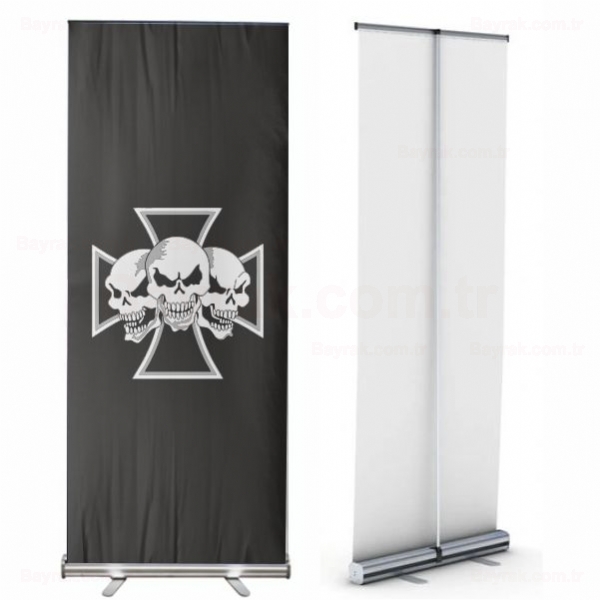 ron Cross Skull Roll Up Banner